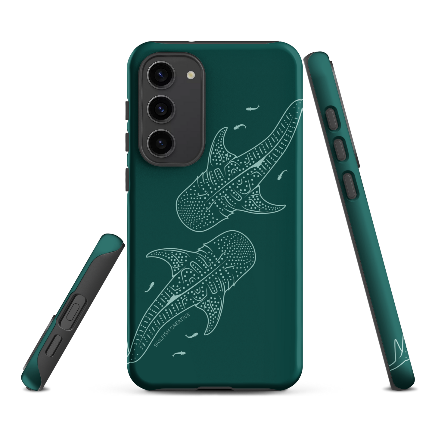 Samsung Phone Case -  Whale Sharks Outline Emerald