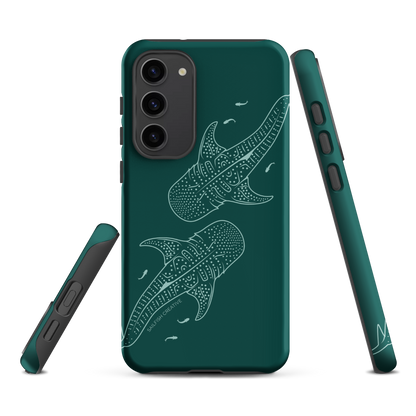 Samsung Phone Case -  Whale Sharks Outline Emerald