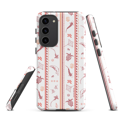 Samsung Phone Case - Candy Stripes Coral