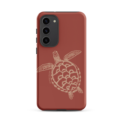 Samsung Phone Case -  Turtle Outline Rusty Coral