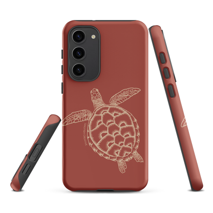 Samsung Phone Case -  Turtle Outline Rusty Coral