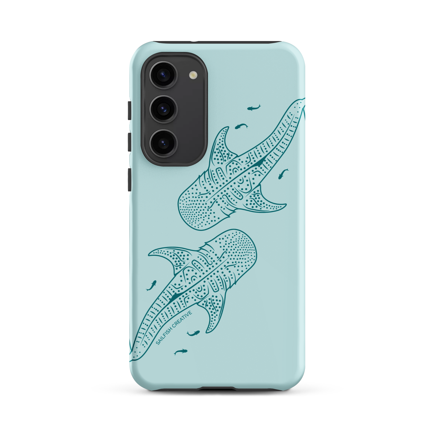 Samsung Phone Case -  Whale Sharks Outline Teal