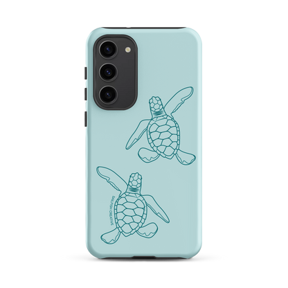Samsung Phone Case -  Turtle Hatchlings Outline Teal