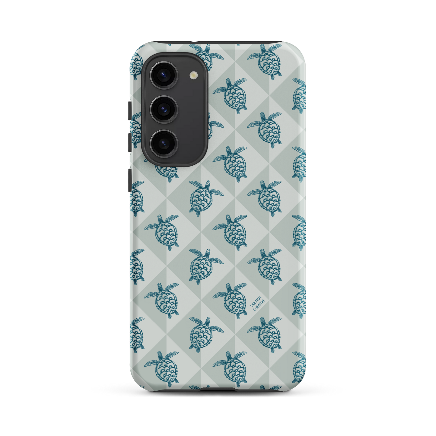 Samsung Phone Case -  Turtle Diamonds Coastal Storm