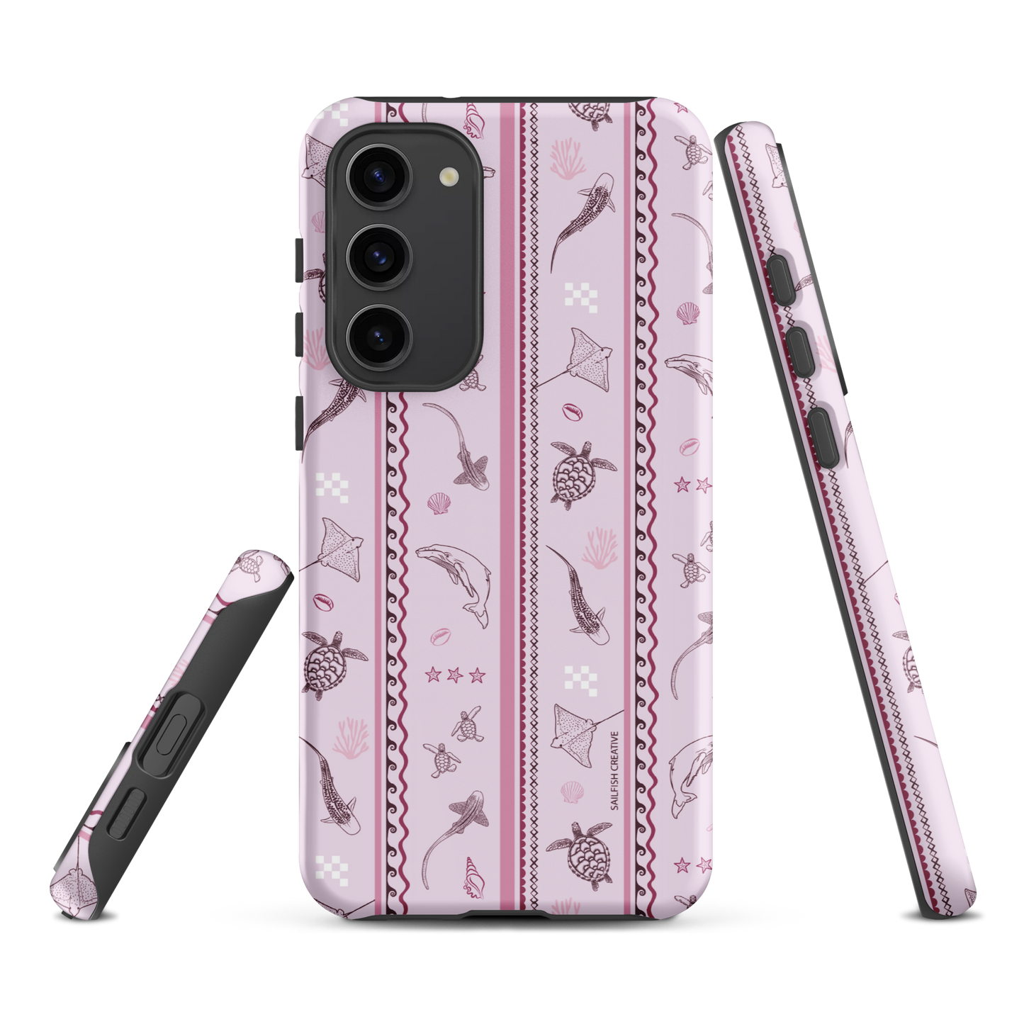 Samsung Phone Case - Orchid Candy Stripes