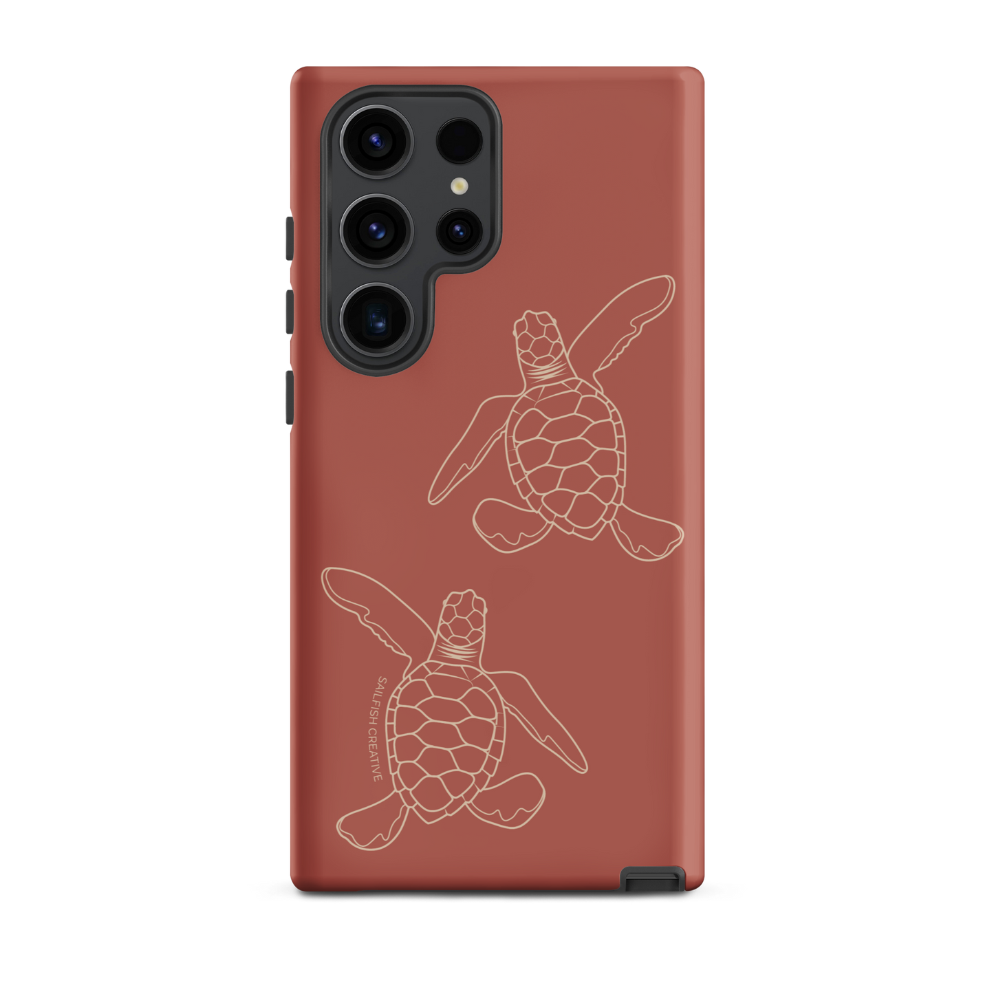Samsung Phone Case -  Turtle Hatchlings Outline Rusty Coral