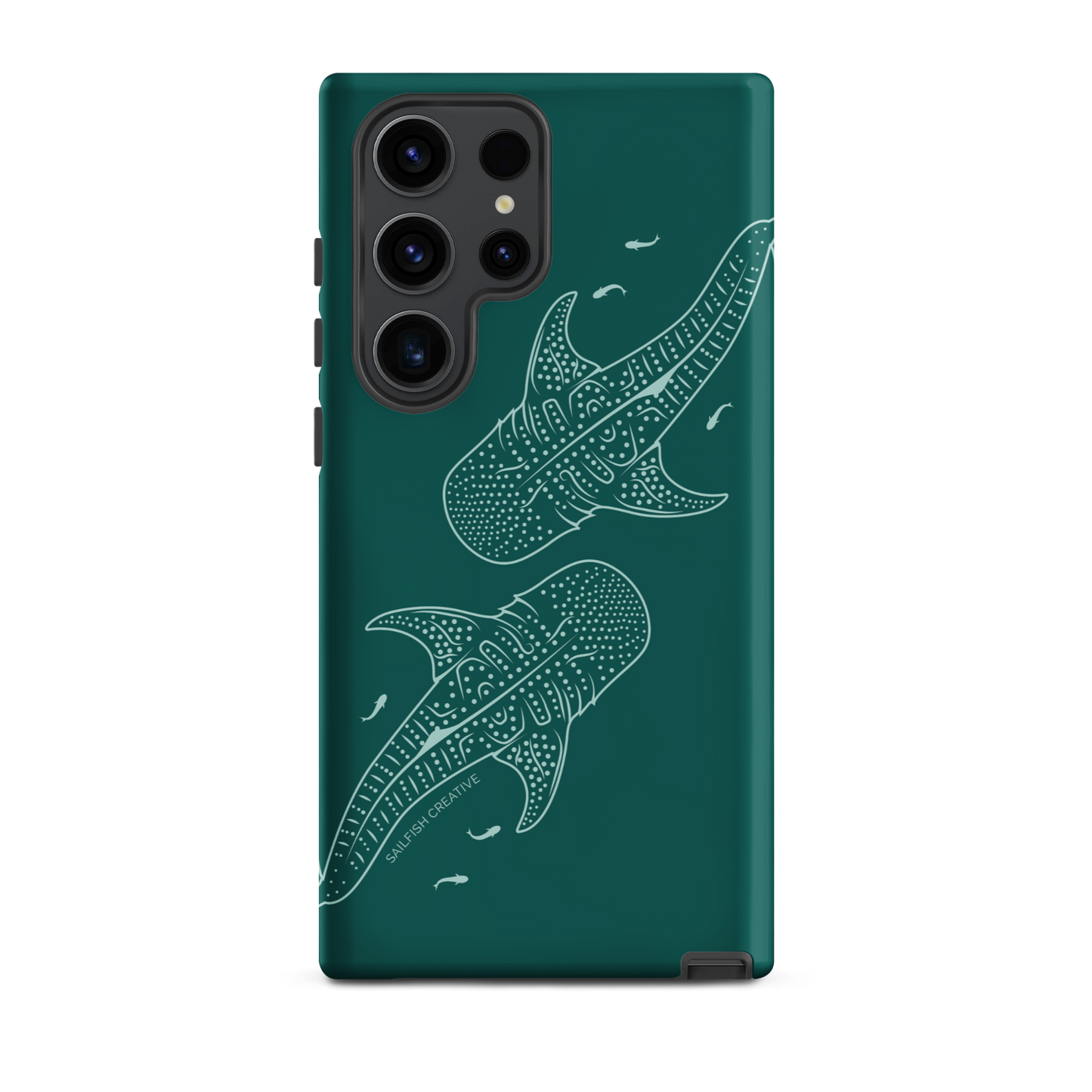 Samsung Phone Case -  Whale Sharks Outline Emerald