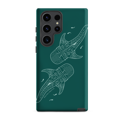 Samsung Phone Case -  Whale Sharks Outline Emerald