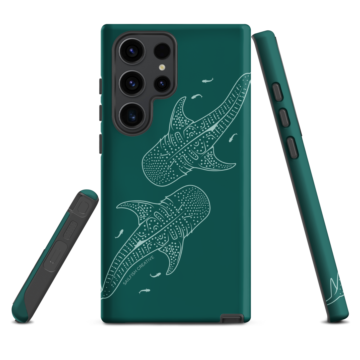 Samsung Phone Case -  Whale Sharks Outline Emerald