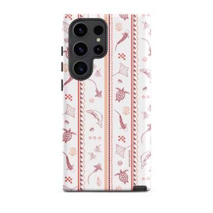 Samsung Phone Case - Candy Stripes Coral