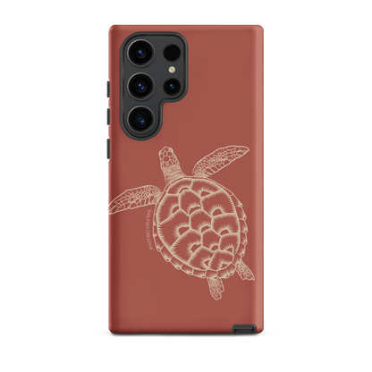 Samsung Phone Case -  Turtle Outline Rusty Coral