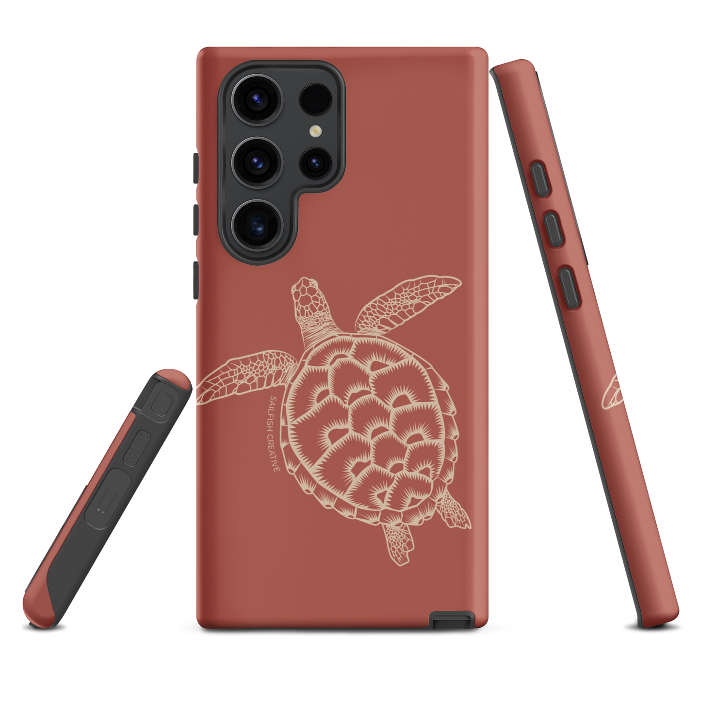 Samsung Phone Case -  Turtle Outline Rusty Coral