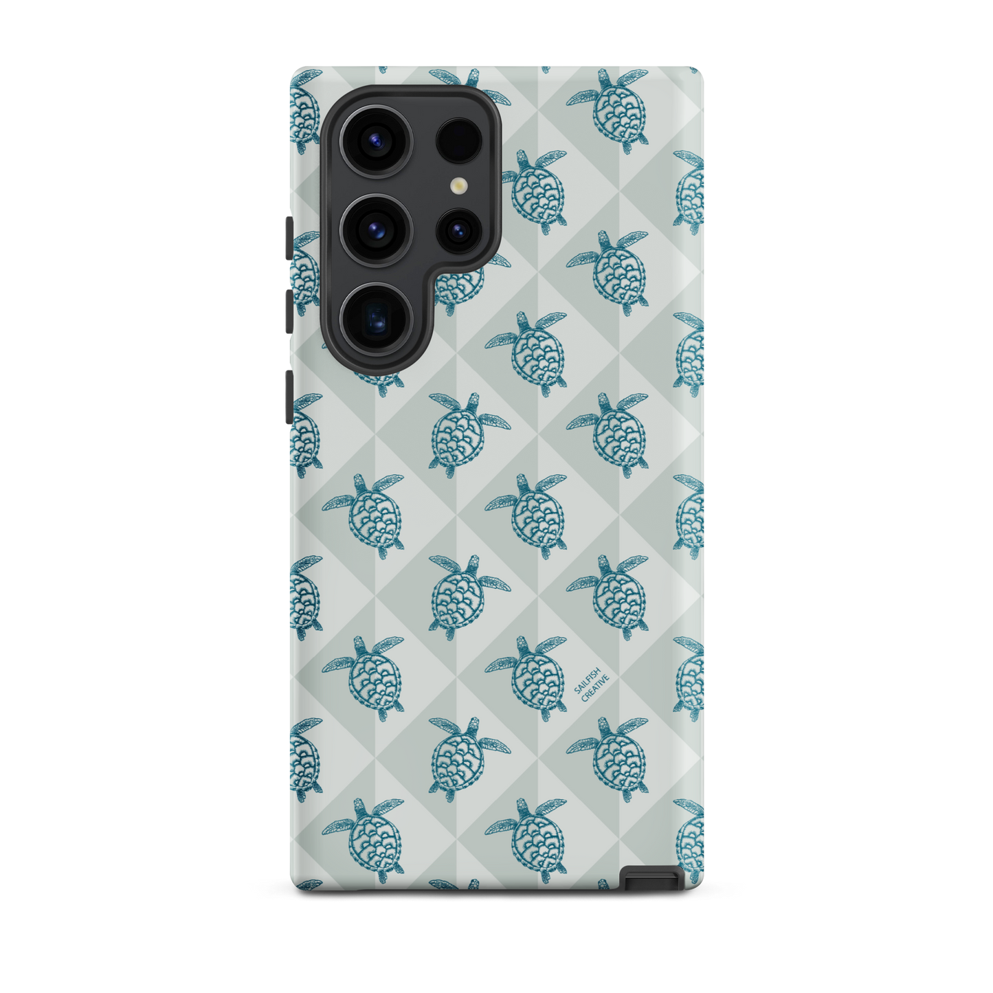 Samsung Phone Case -  Turtle Diamonds Coastal Storm