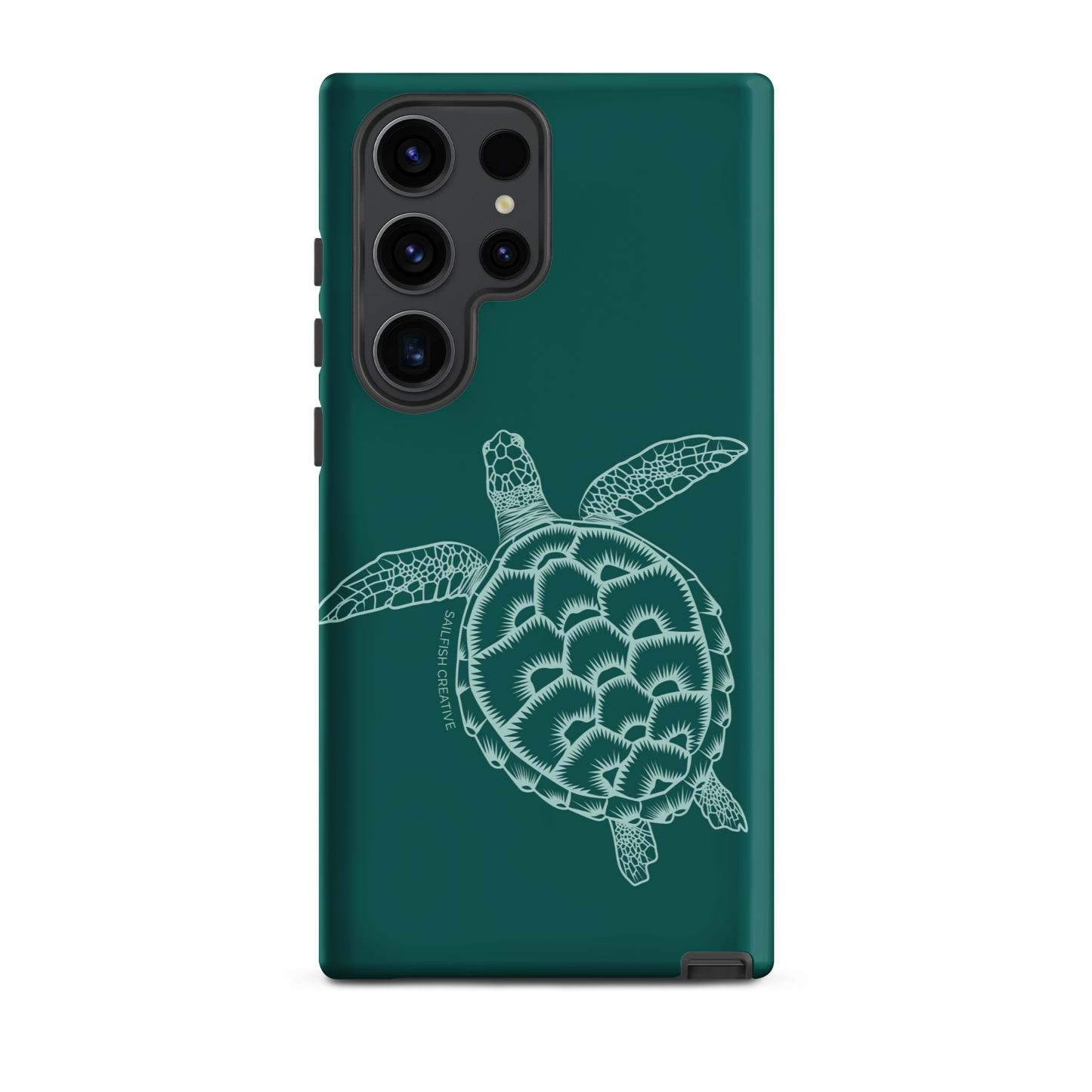 Samsung Phone Case -  Turtle Outline Emerald