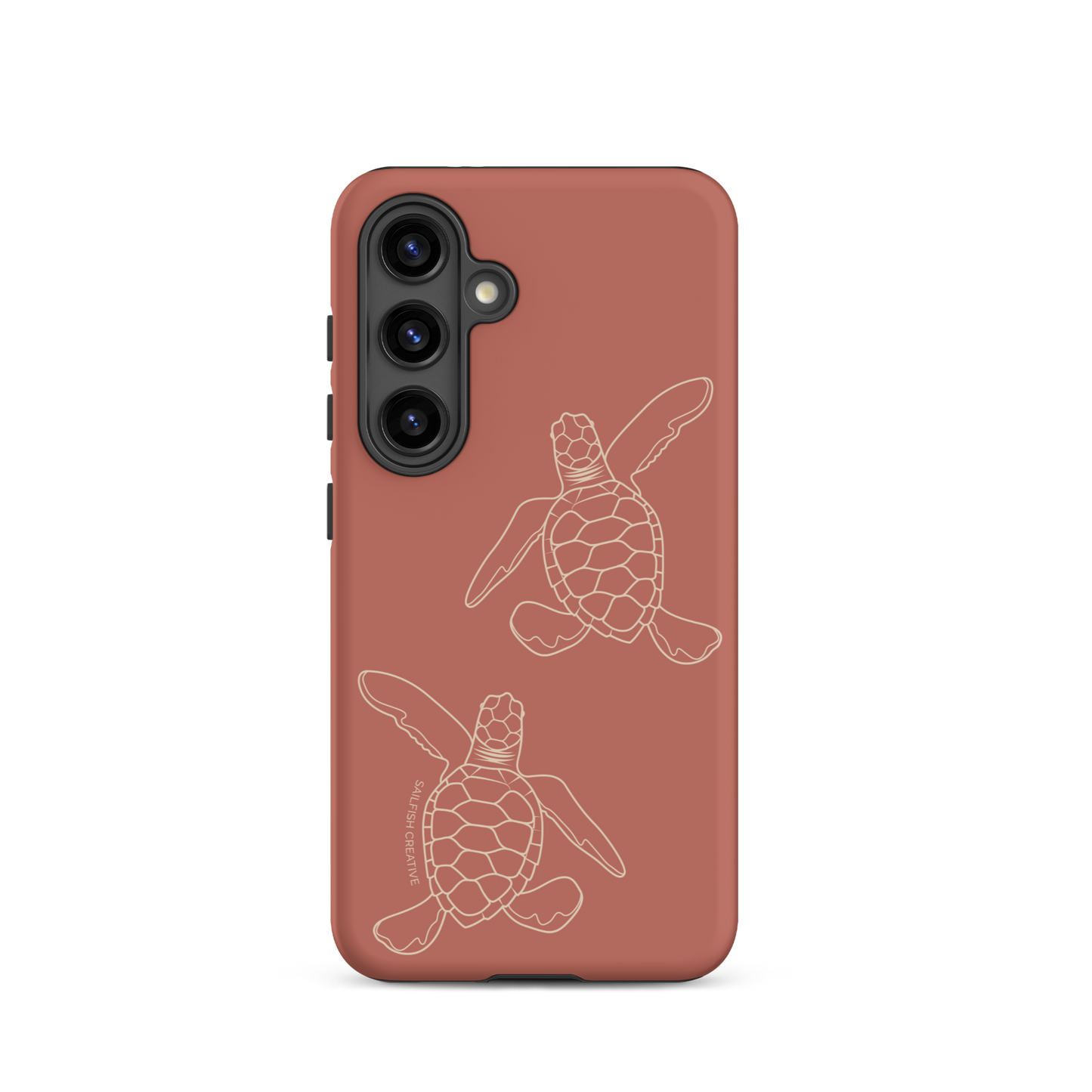 Samsung Phone Case -  Turtle Hatchlings Outline Rusty Coral