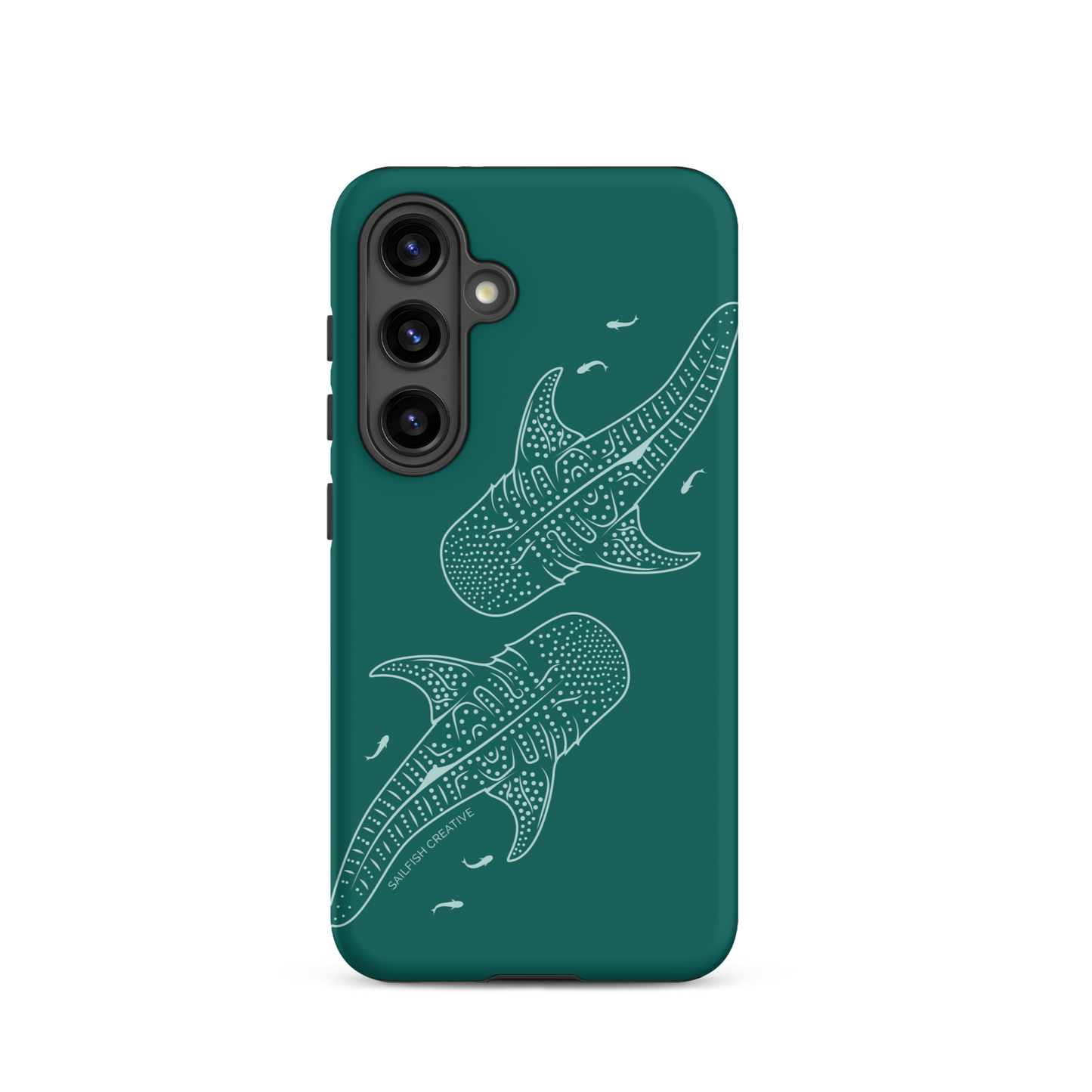 Samsung Phone Case -  Whale Sharks Outline Emerald
