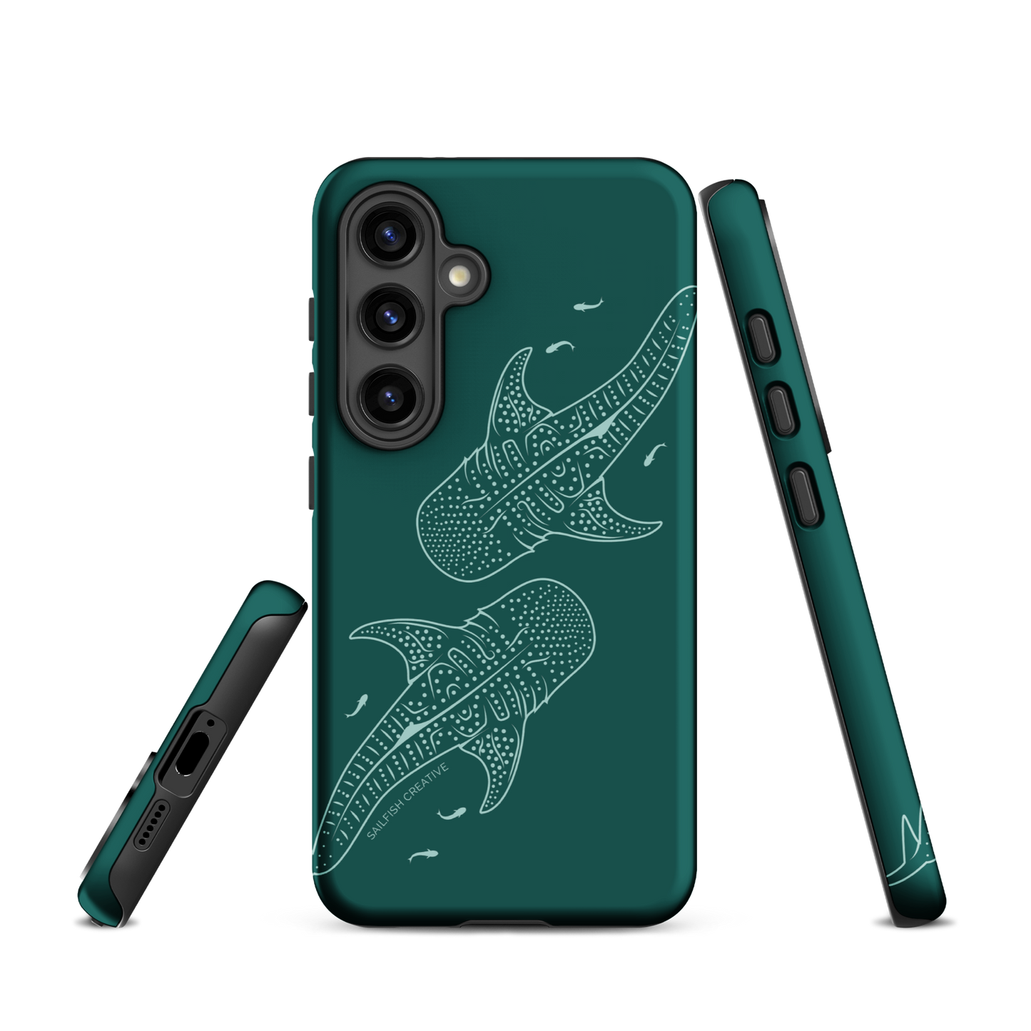Samsung Phone Case -  Whale Sharks Outline Emerald