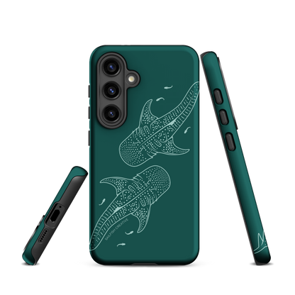 Samsung Phone Case -  Whale Sharks Outline Emerald