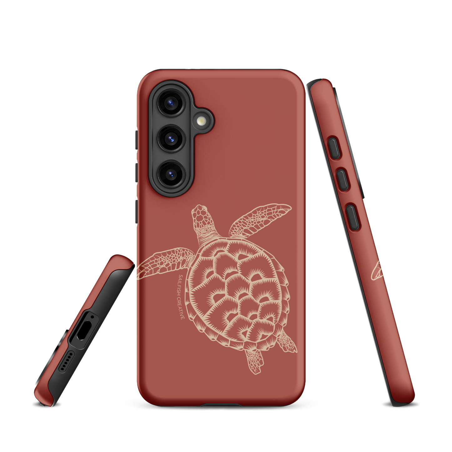 Samsung Phone Case -  Turtle Outline Rusty Coral