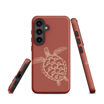 Samsung Phone Case -  Turtle Outline Rusty Coral