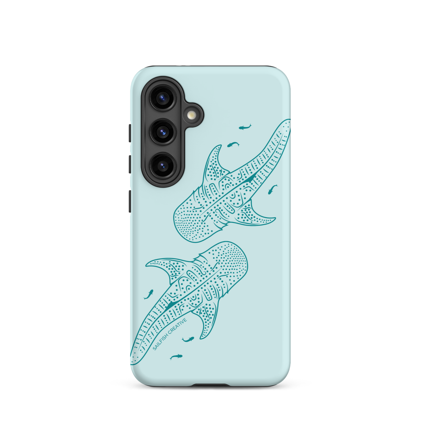 Samsung Phone Case -  Whale Sharks Outline Teal