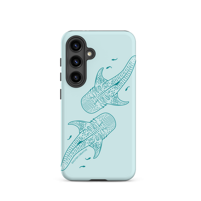 Samsung Phone Case -  Whale Sharks Outline Teal