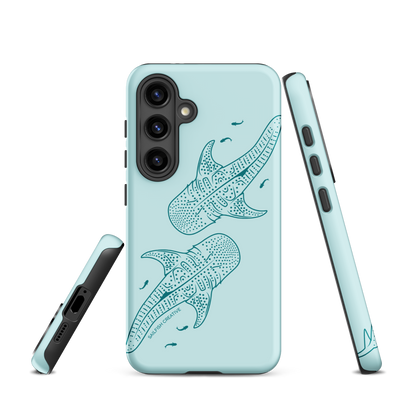 Samsung Phone Case -  Whale Sharks Outline Teal