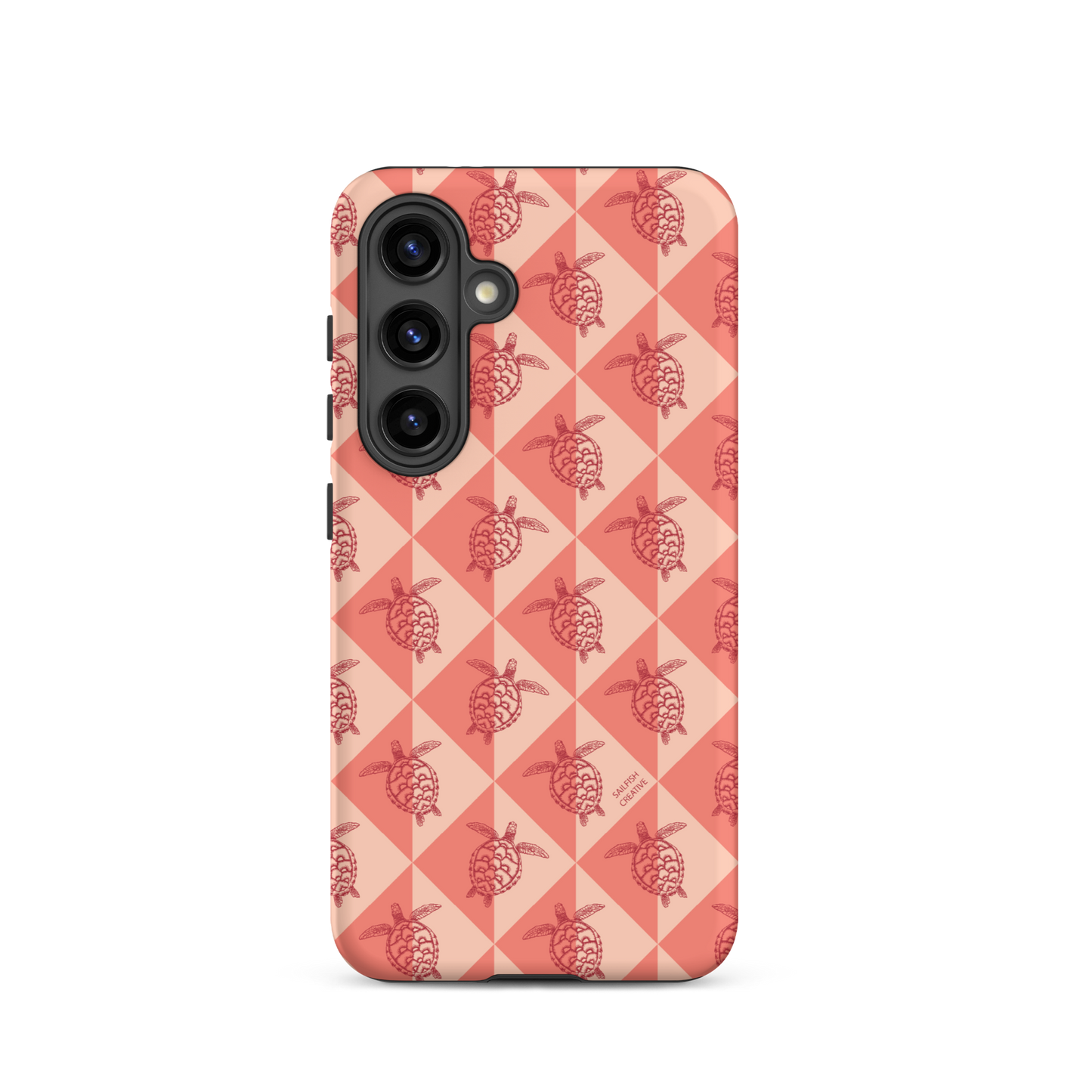 Samsung Phone Case -  Turtle Diamonds Coral