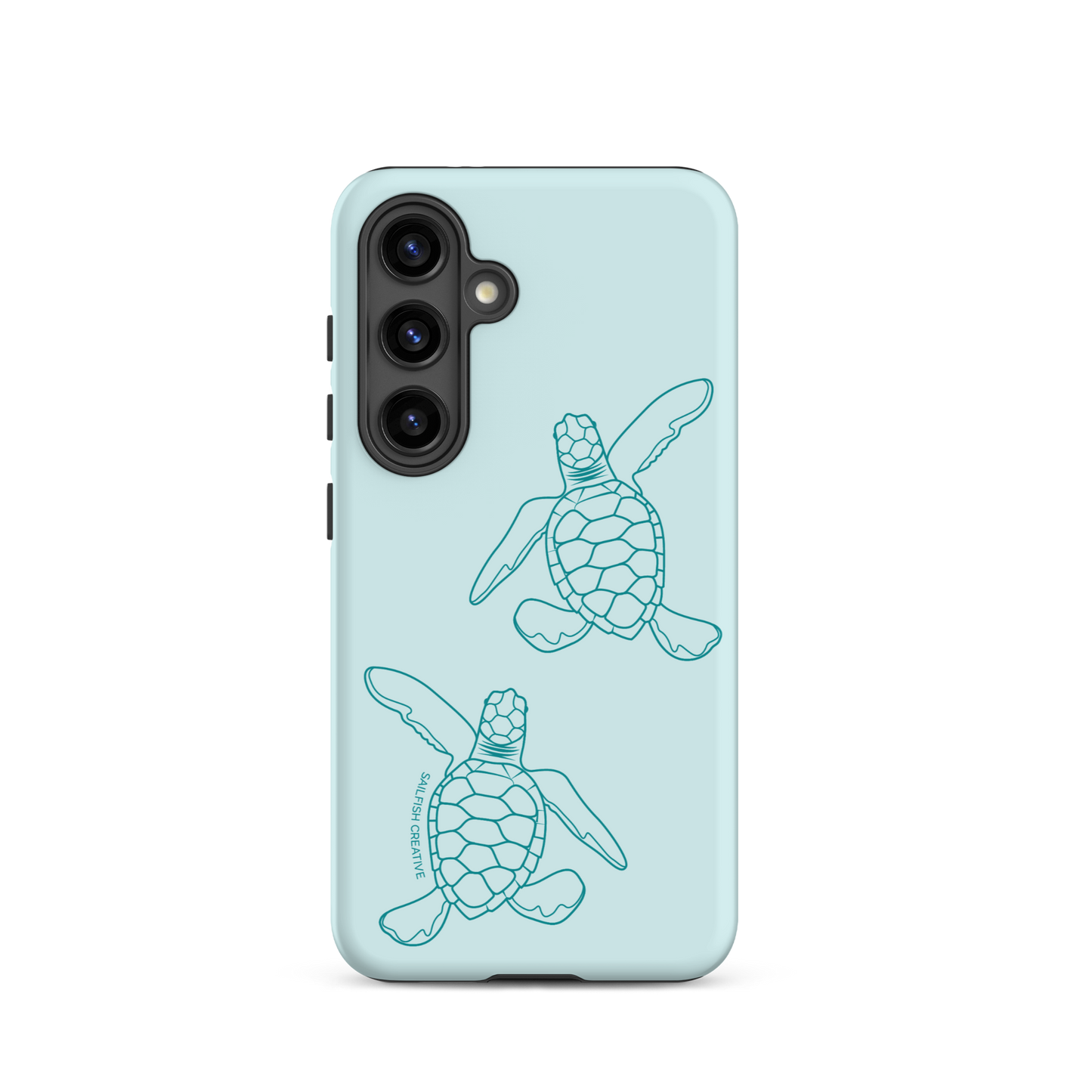 Samsung Phone Case -  Turtle Hatchlings Outline Teal