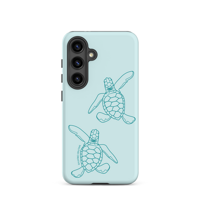 Samsung Phone Case -  Turtle Hatchlings Outline Teal