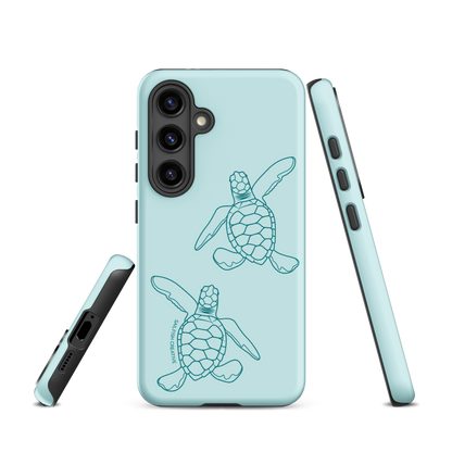 Samsung Phone Case -  Turtle Hatchlings Outline Teal