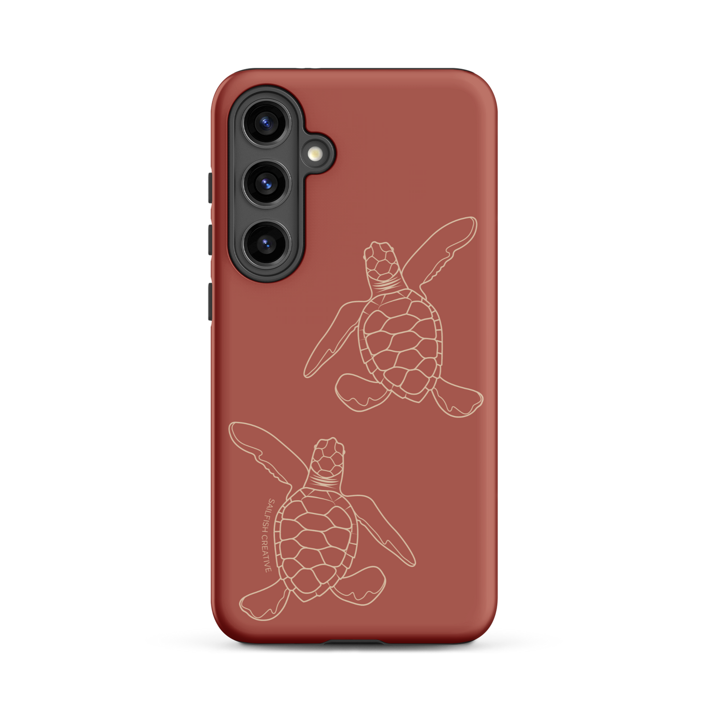 Samsung Phone Case -  Turtle Hatchlings Outline Rusty Coral