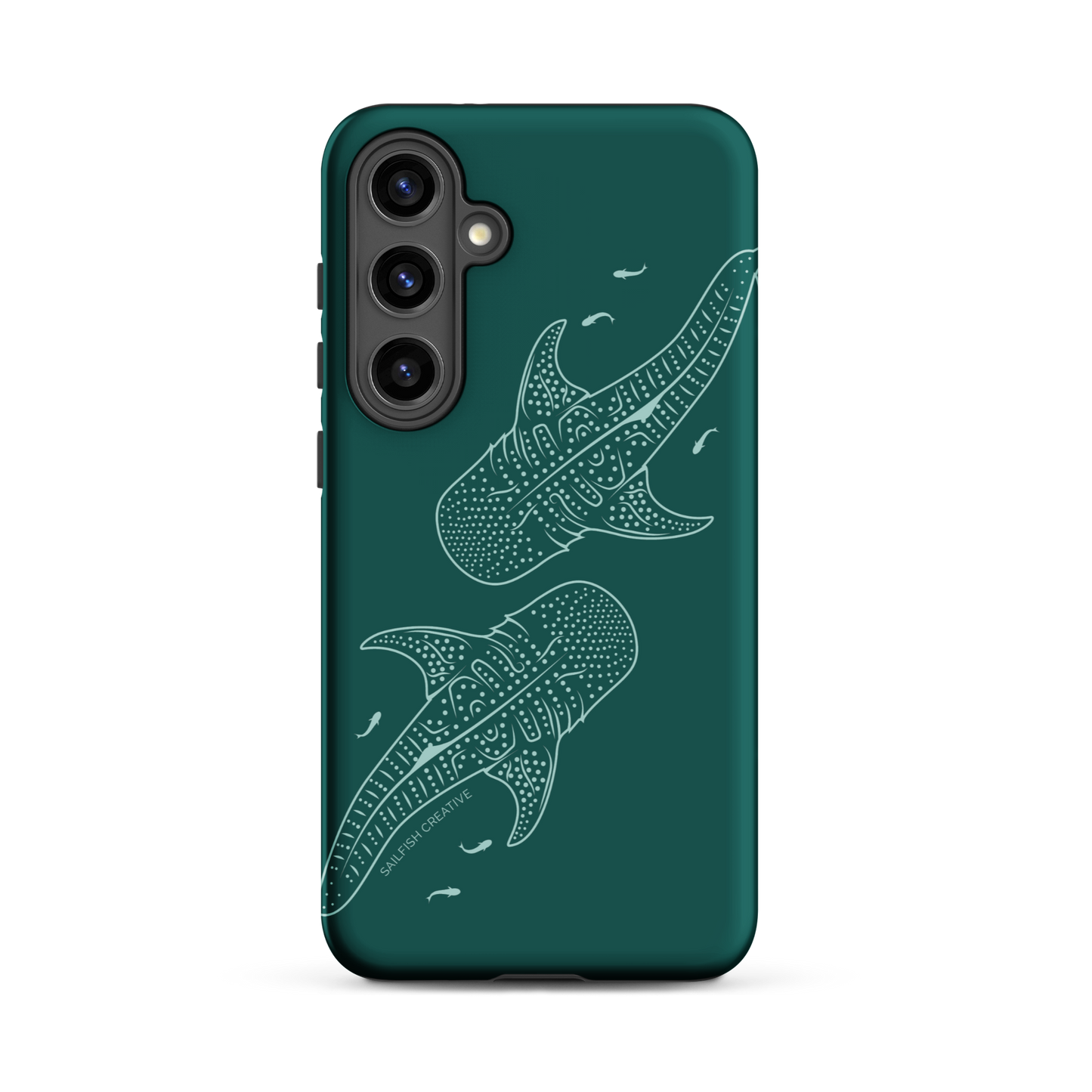 Samsung Phone Case -  Whale Sharks Outline Emerald