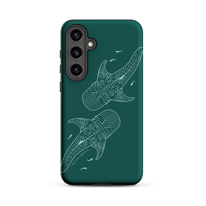 Samsung Phone Case -  Whale Sharks Outline Emerald