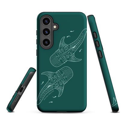 Samsung Phone Case -  Whale Sharks Outline Emerald