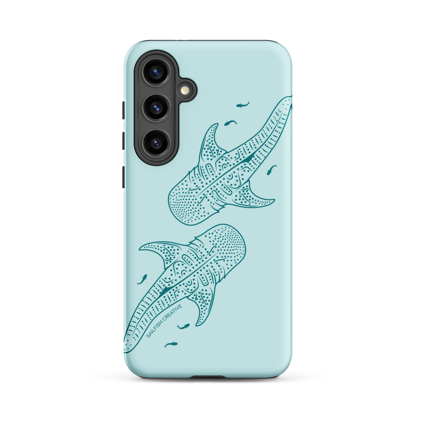 Samsung Phone Case -  Whale Sharks Outline Teal