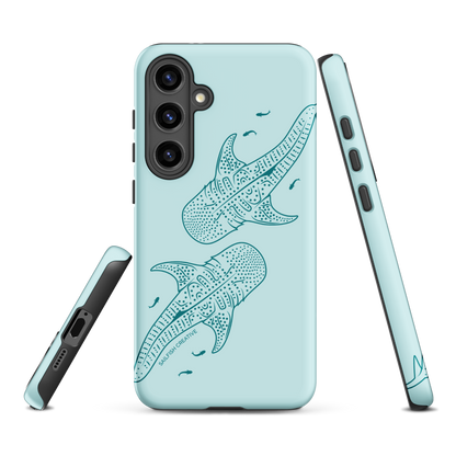 Samsung Phone Case -  Whale Sharks Outline Teal