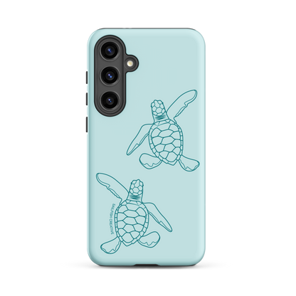 Samsung Phone Case -  Turtle Hatchlings Outline Teal