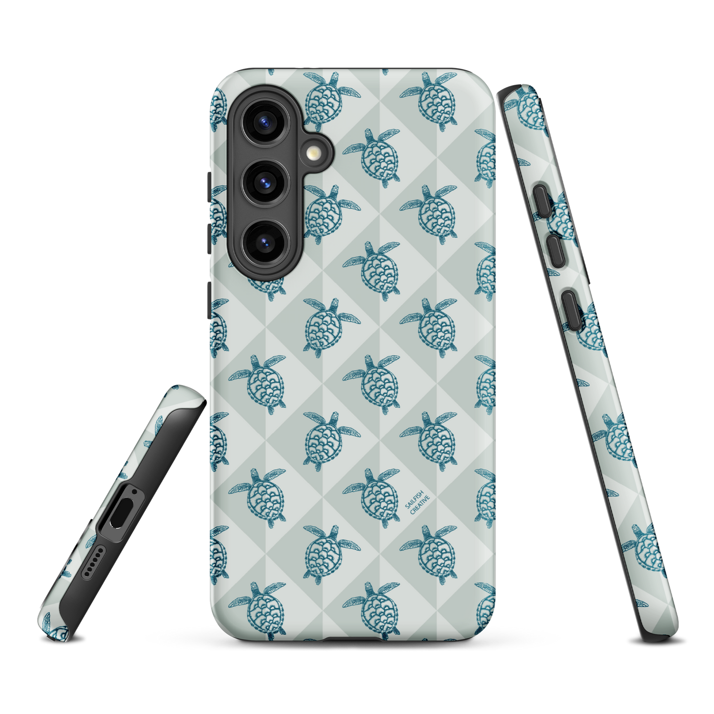 Samsung Phone Case -  Turtle Diamonds Coastal Storm