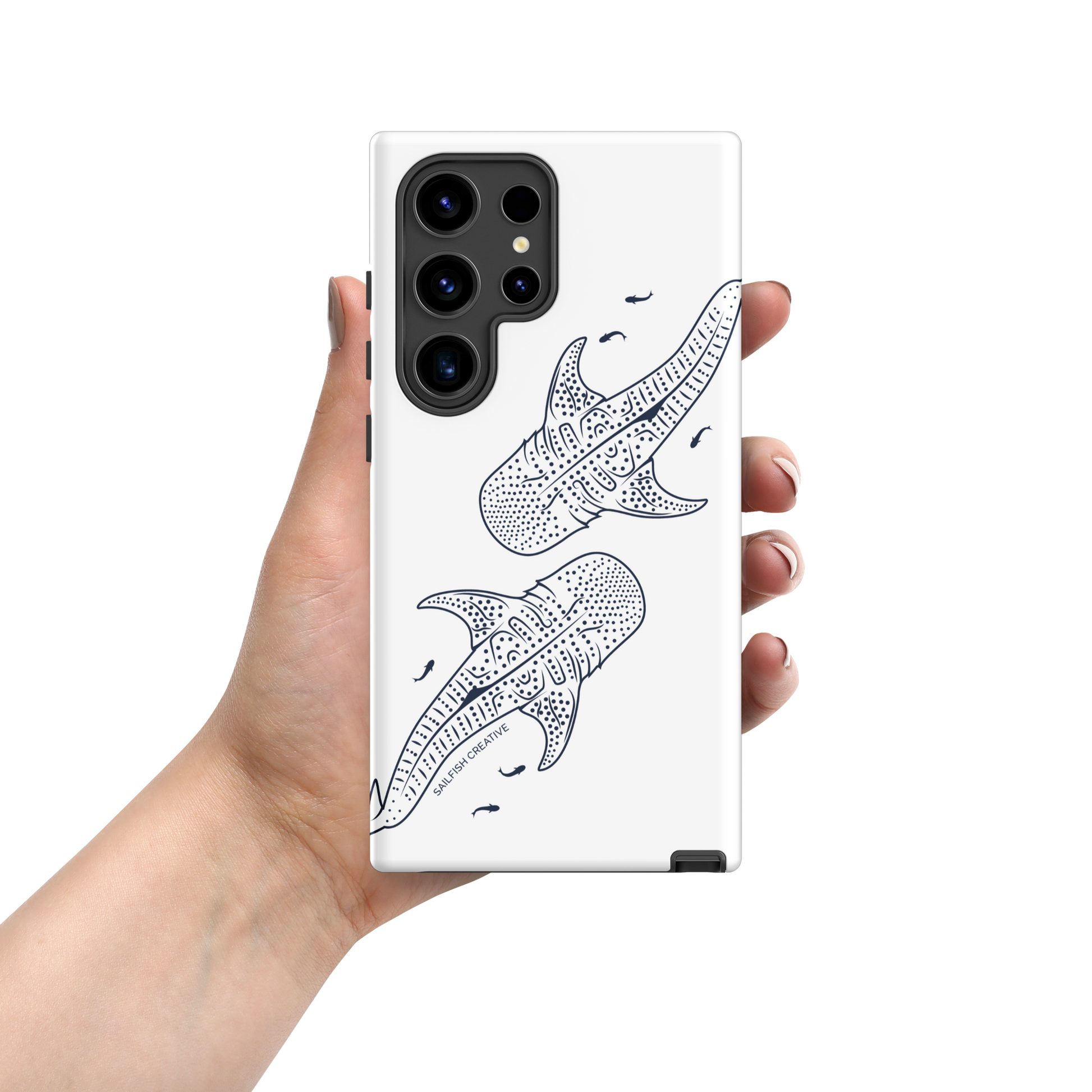 Samsung Tough Phone Case - Whale Sharks Outline - Sailfish Creative