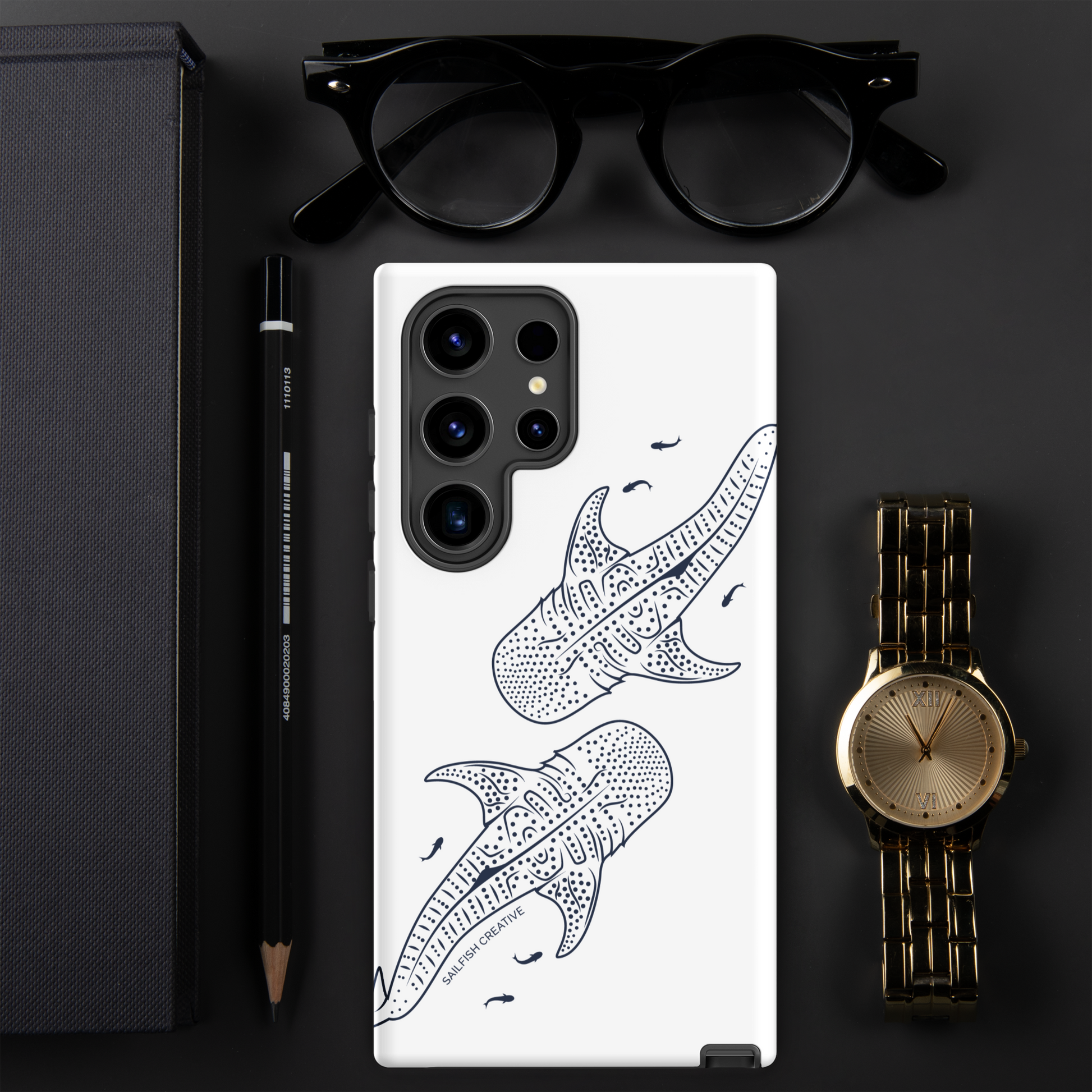 Samsung Tough Phone Case - Whale Sharks Outline - Sailfish Creative