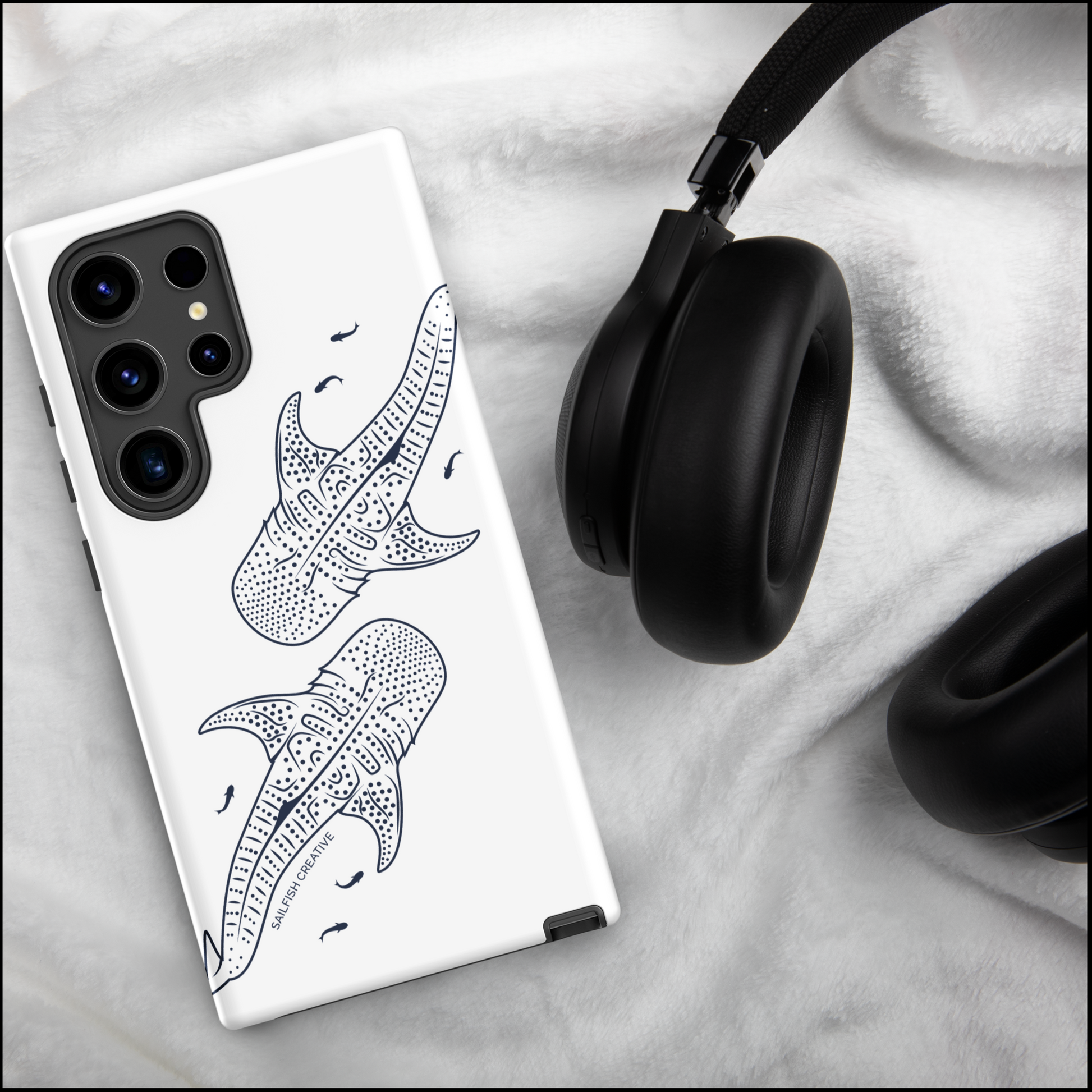 Samsung Tough Phone Case - Whale Sharks Outline - Sailfish Creative