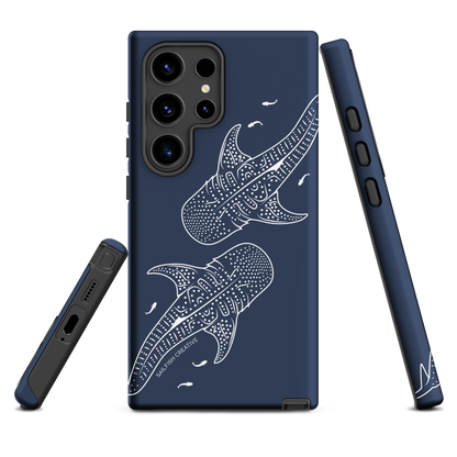 Samsung Tough Case - Whale Sharks Outline Navy - Sailfish Creative