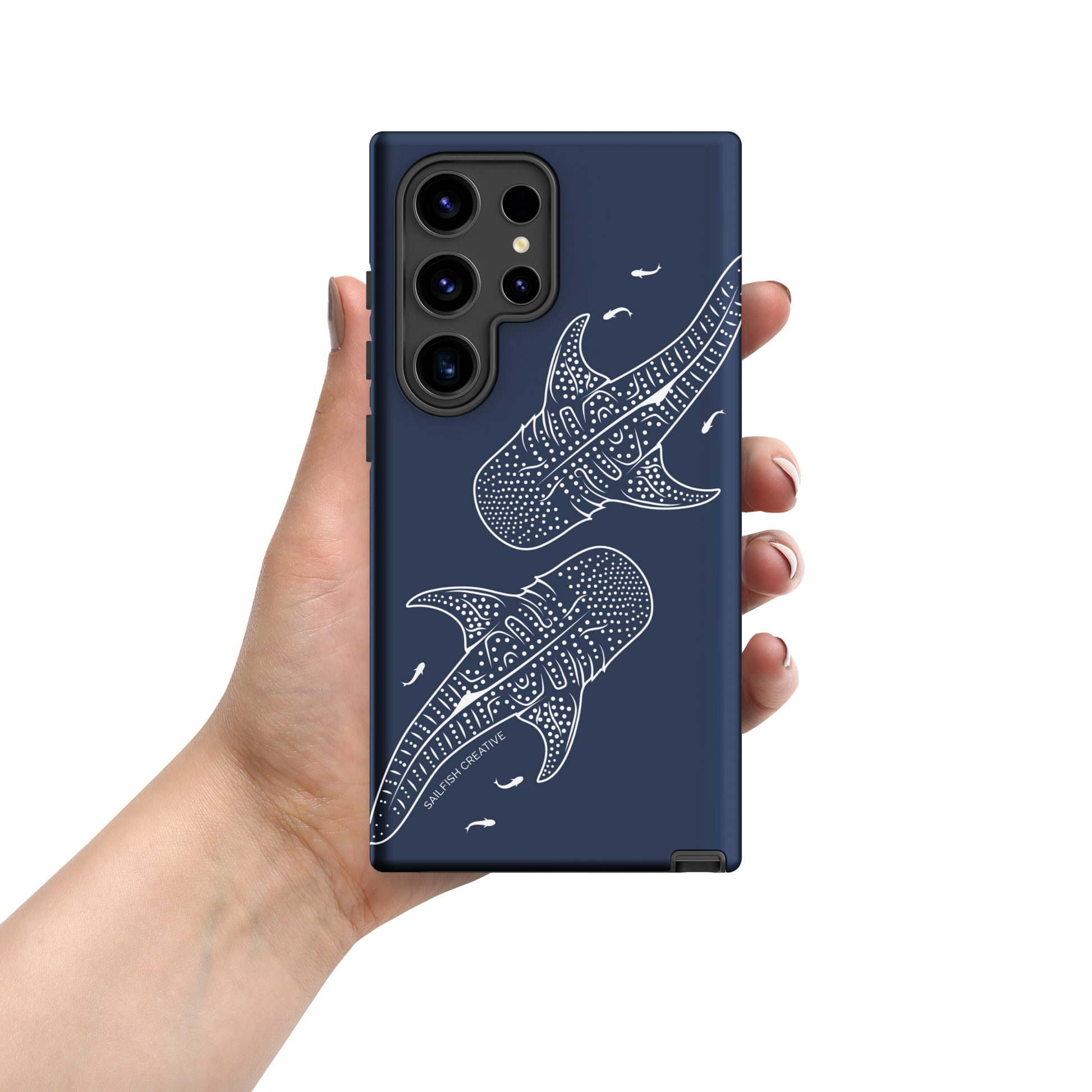 Samsung Tough Case - Whale Sharks Outline Navy - Sailfish Creative