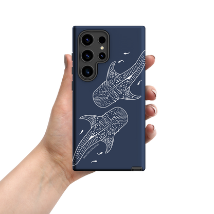 Samsung Tough Case - Whale Sharks Outline Navy - Sailfish Creative