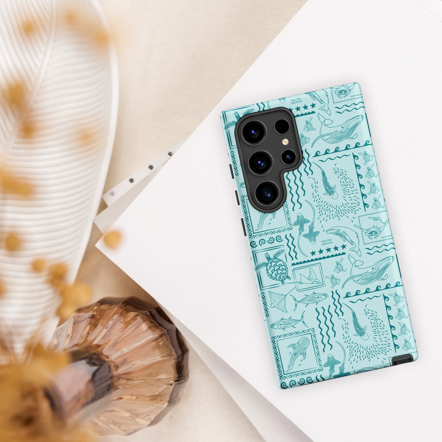 Samsung Tough Case - Busy Print Teal