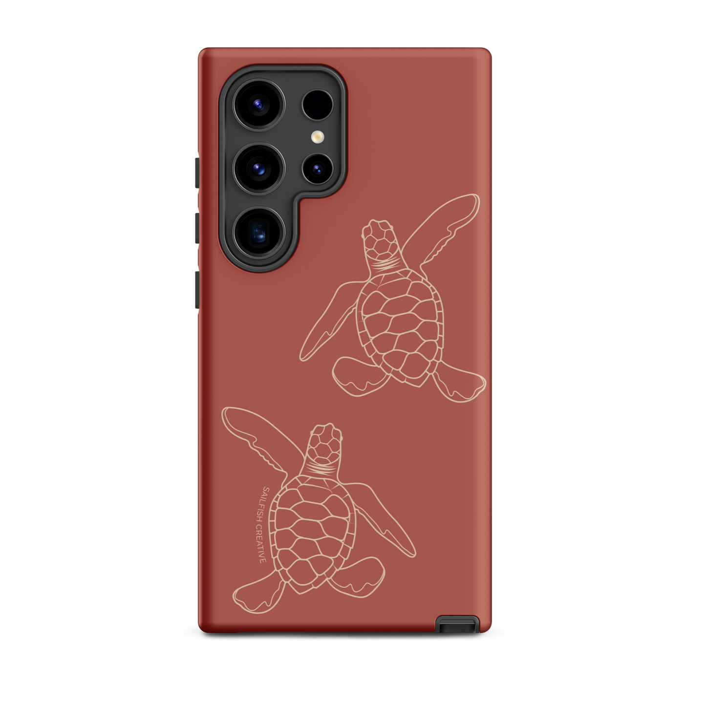 Samsung Phone Case -  Turtle Hatchlings Outline Rusty Coral