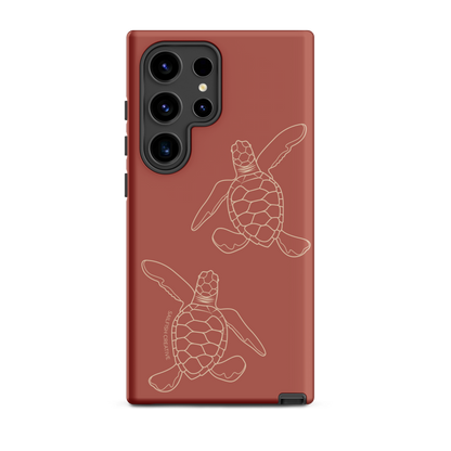 Samsung Phone Case -  Turtle Hatchlings Outline Rusty Coral