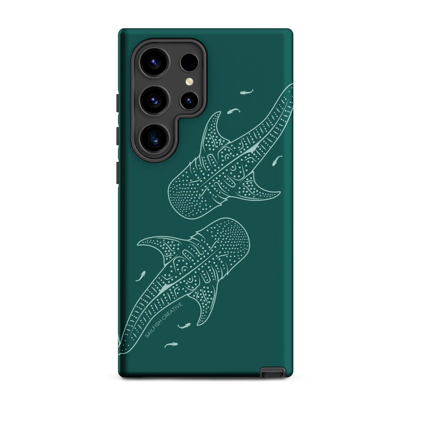 Samsung Phone Case -  Whale Sharks Outline Emerald