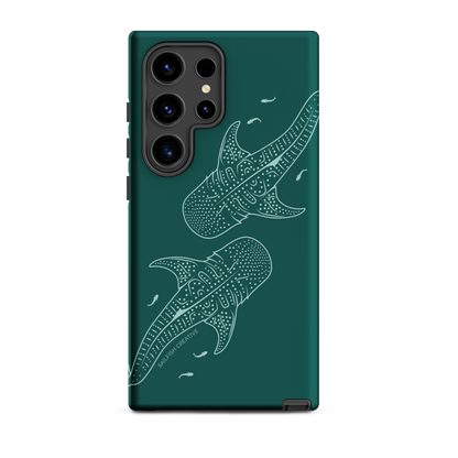 Samsung Phone Case -  Whale Sharks Outline Emerald
